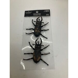 Ashland Halloween Black Lucanus Scarabee Noir Beetle Bugs 2‎ pc Set Decoration